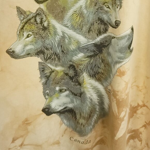 Wolf Wolves Graphic T-Shirt Men's XL Tie Dye Quality Goods Canada Distressed - Picture 6 of 13